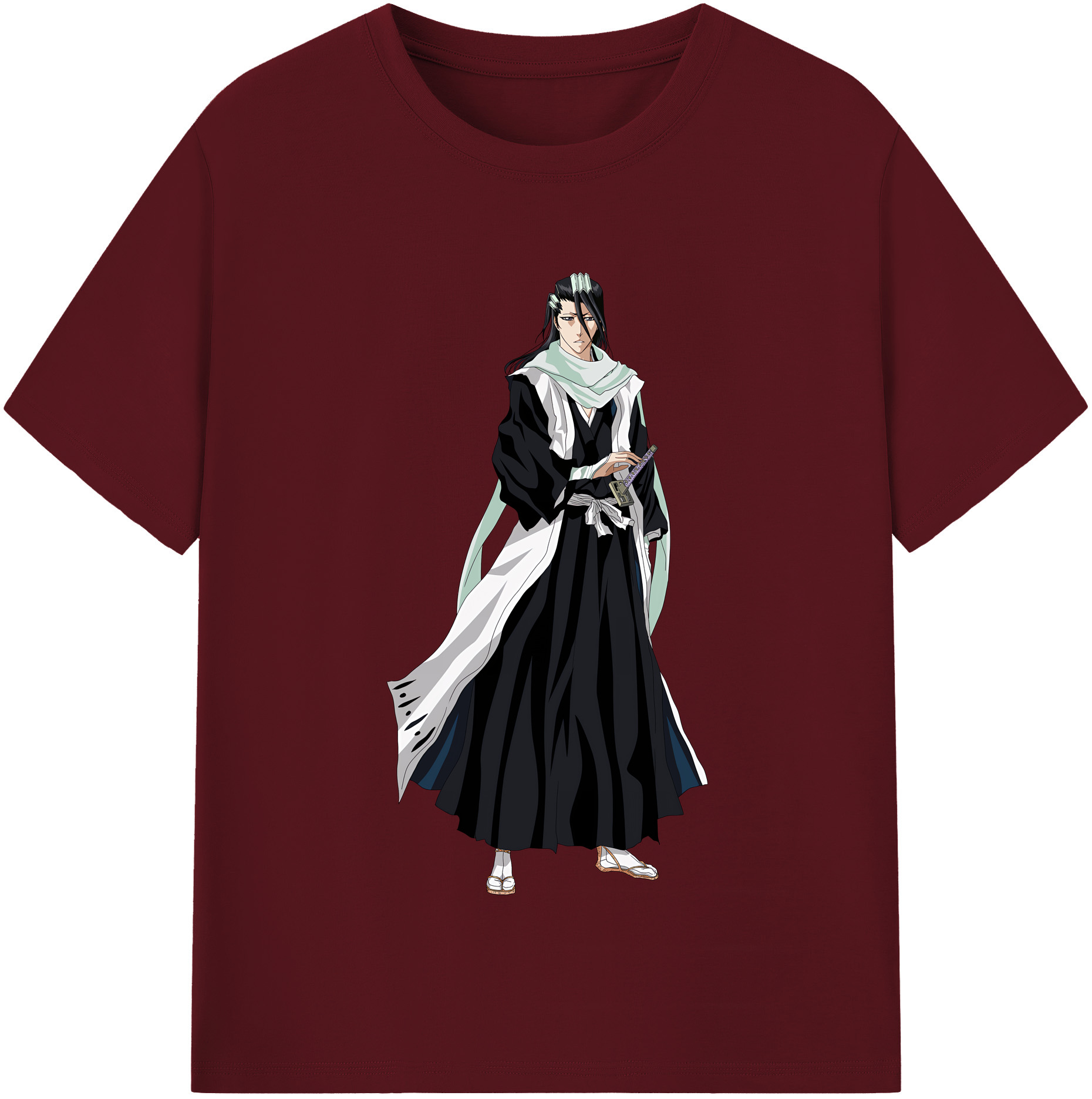 （画像用） ブリーチ くちき びゃくや BLEACH Kuchiki Byakuya 綿100％半袖Tシャツ（フロントプリント）